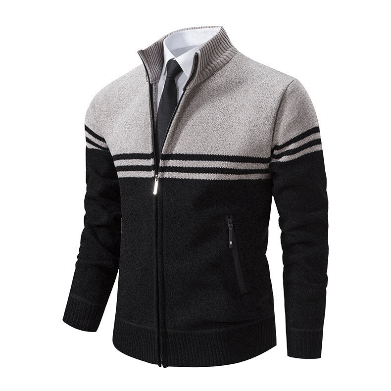 Herren stylische Freizeitjacke mit hohem Kragen und moderner Zipper-Detailierung Echoarchiv