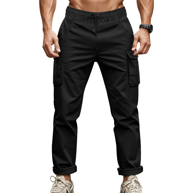 Herren nan urbane Cargo‑Chino im Joggingstil mit elastischem Tunnelzugbund und multifunktionalen Taschen Echo Archiv