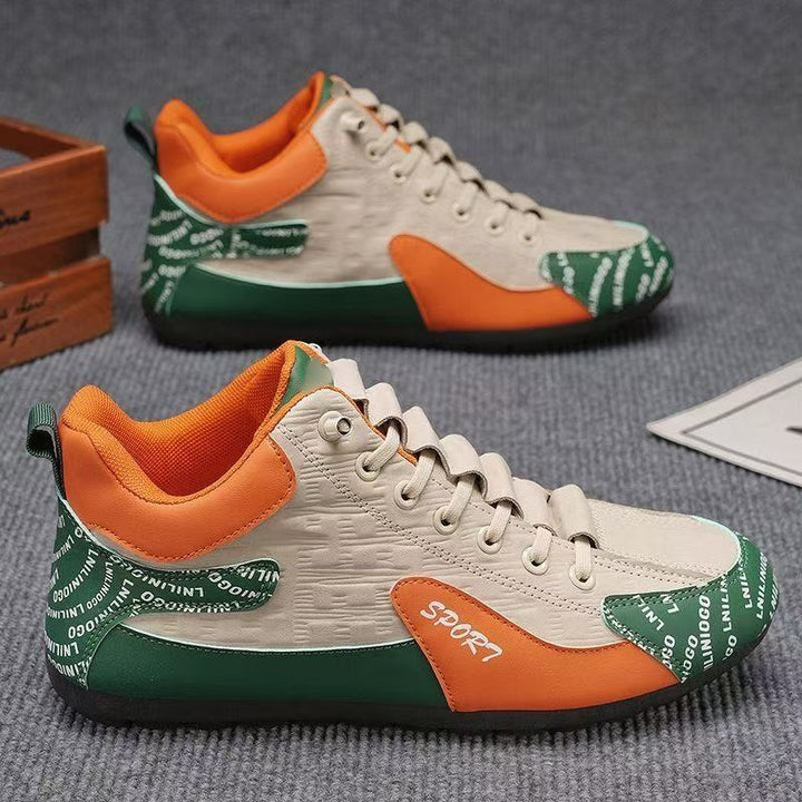 Herren Moderne leichte Schnür-Sneaker mit gepolstertem Kragen und kontrastierenden Overlays Echoarhiv – Norré