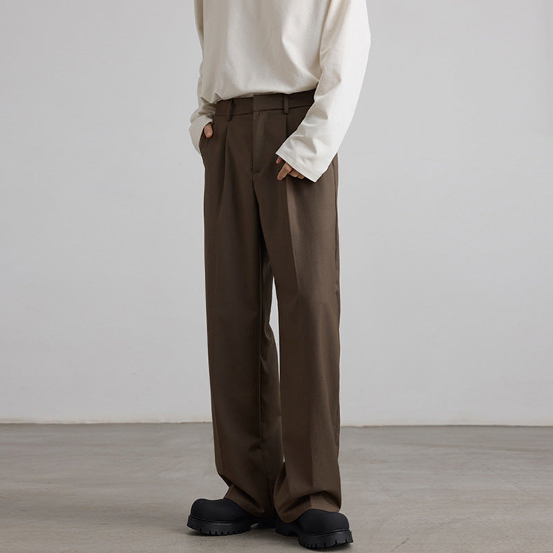 Herren Weite Hochtaillierte Bundfaltenhose mit Bügelfalte und entspannter Silhouette Echo Archiv