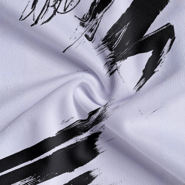 Herren Poloshirt mit kreativem Pinselstrich-Design Echoarchiv