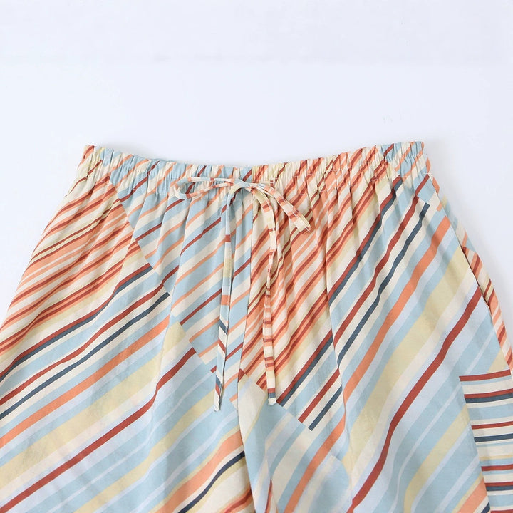 Damen Weite Leinenhose mit Tunnelzug und aufgesetzten Taschen Echo Archiv