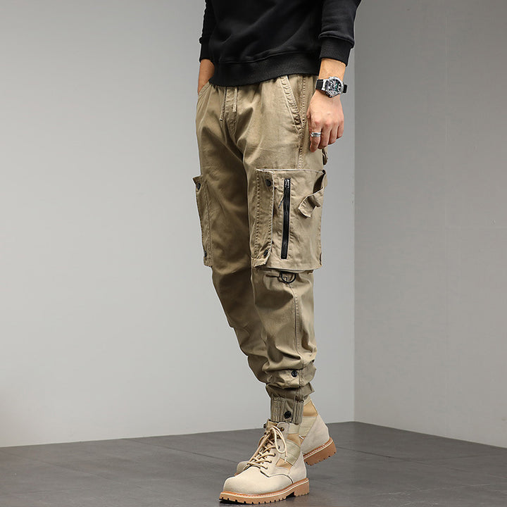 Herren Cargohose mit stylischen Reißverschlusstaschen und elastischem Bund Echoarchiv
