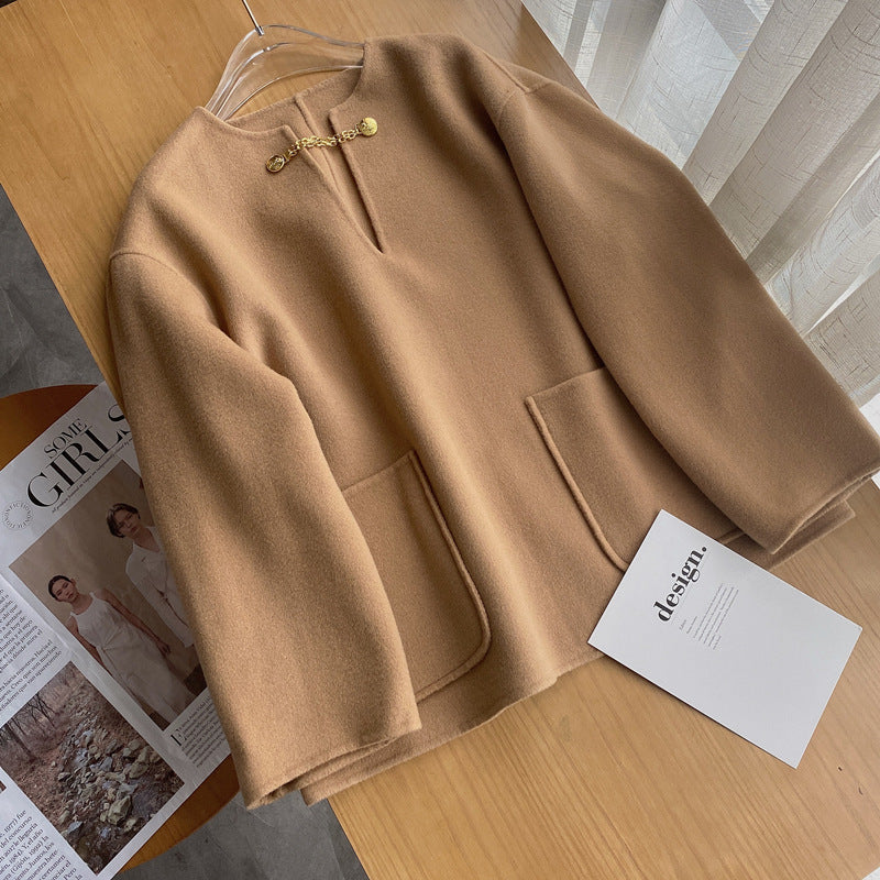 Damen Stilvolle Wolljacke mit langen Ärmeln Echoarchiv