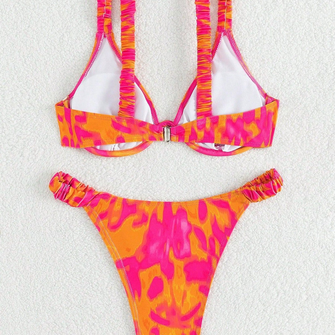 Damen Push-Up Bikini mit modischem Rüschendesign Echo Archiv