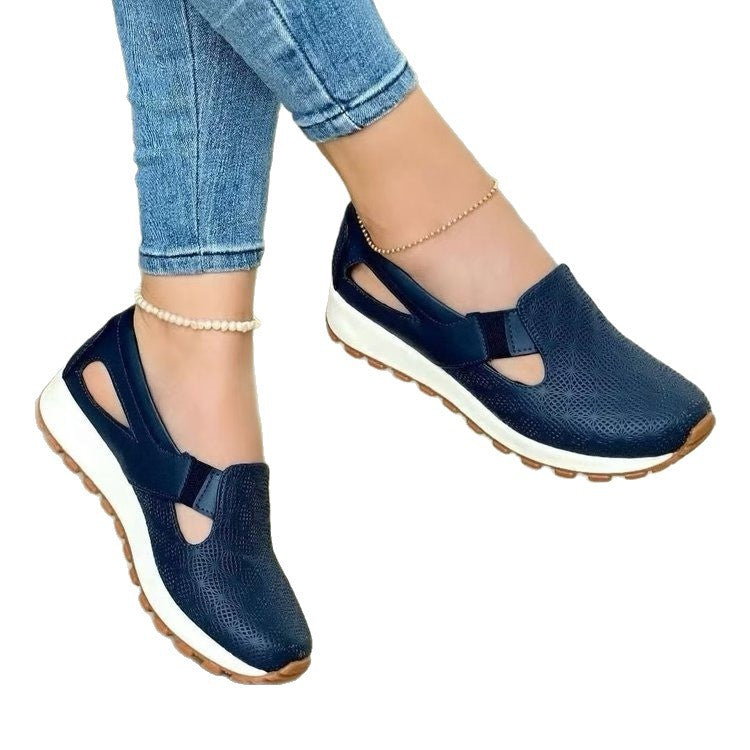 Damen  atmungsaktive Slip-On Keilsneaker aus Kunstleder mit Cut-Outs und gepolsterter Komfortsohle Echo Archiv