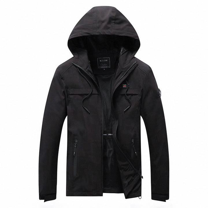 Herren Softshell-Jacke mit Kapuze, winddichtem Außenmaterial und atmungsaktivem Meshfutter Echoarchiv