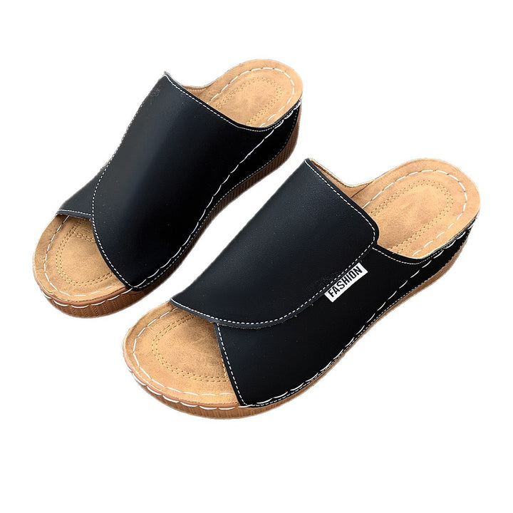 Damen  Slip-On Keil-Mules mit ergonomischem Memory-Fußbett und leicht profilierter Laufsohle Echo Archiv