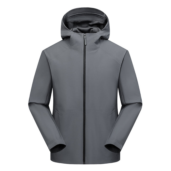 Herren Wasserabweisende Softshell-Outdoorjacke mit Kapuze, verschweißten Nähten & minimalistischer Reißverschluss Echoarchiv