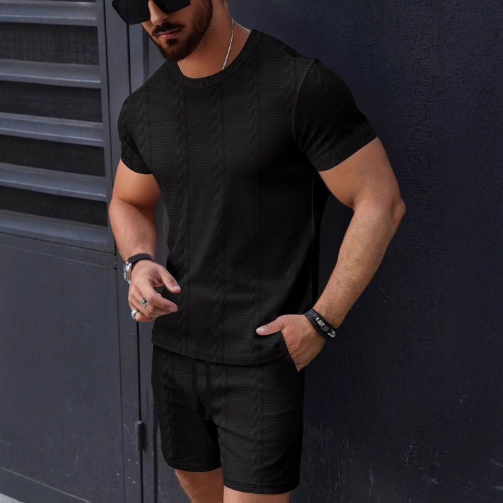 Herren sportliches Kurzarm-T-Shirt und Shorts Set Echoarchiv
