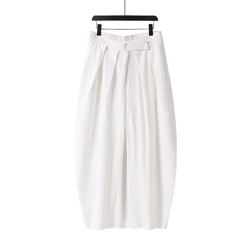 Damen Hochgeschnittene Culotte-Hose mit Bundfalten und elastischem Taillenbund Echoarchiv