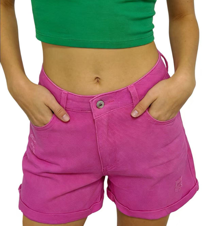 Damen lässige kurze Denim-Shorts mit praktischen seitlichen Taschen Echo Archiv
