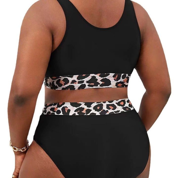 Damen Sportlicher Hochschnitt-Bikini mit Leopardenmuster Echo Archiv