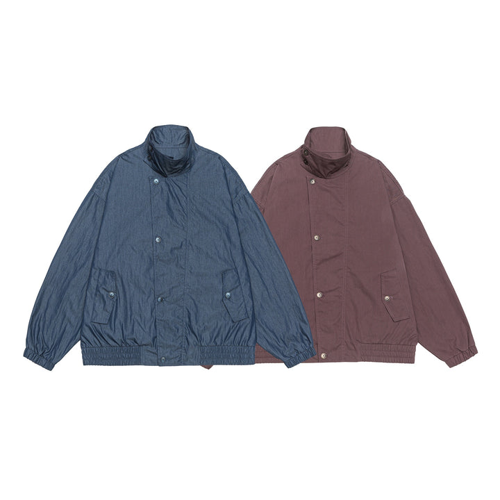 Unisex Leichter Boxy‑Blouson mit Funnel‑Kragen und Utility‑Taschen Echoarchiv