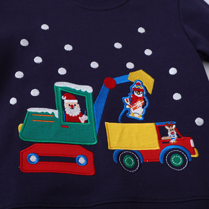 Jungen Sweatshirt mit aufregendem Baustellenfahrzeug-Motiv Echo Archiv
