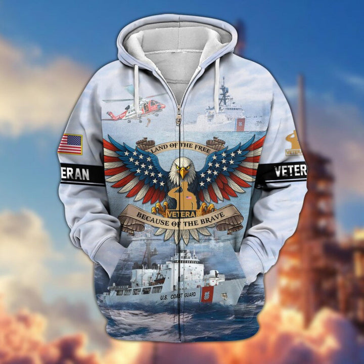 Herren Kapuzensweater mit amerikanischem Veteranenmotiv Echoarchiv