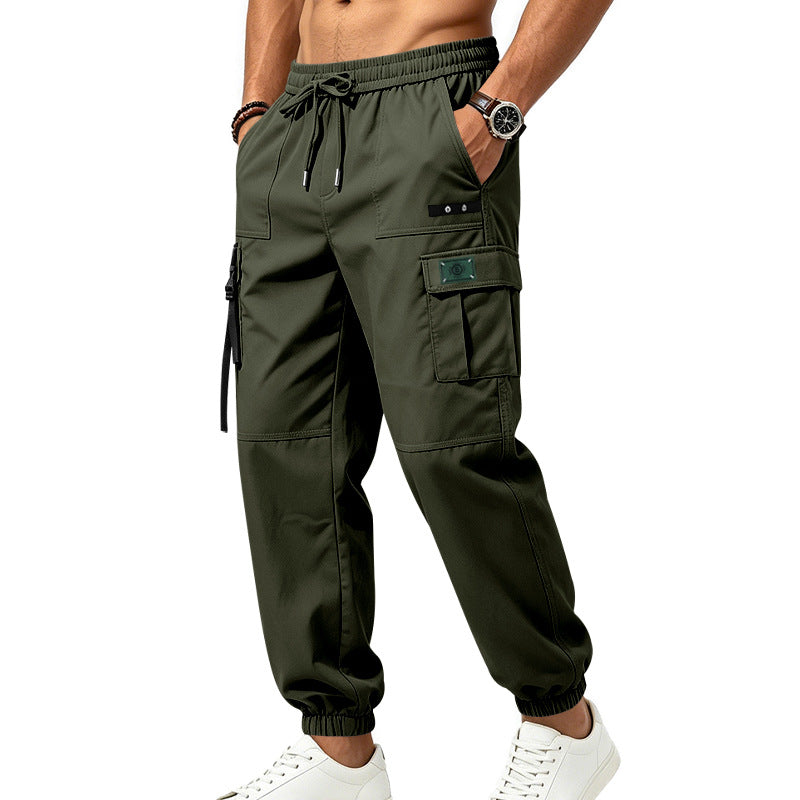 Herren Cargo-Jogginghose mit Kordelzug elastischen Bündchen und Multifach-Taschen – Bravaro