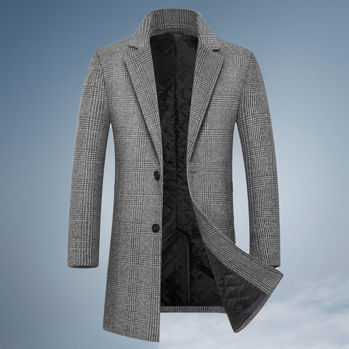 Herren Eleganter Karomantel mit wärmender Innenauskleidung Echoarchiv