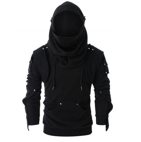 Herren stylischer Hoodie mit innovativem Kragen und praktischen Taschen Echoarchiv