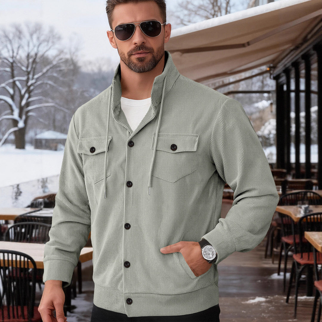 Herren lässiger Steppjacke mit Kapuze Echoarchiv