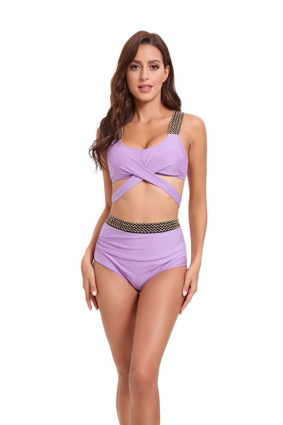 Damen Sportliches Bikini-Set mit raffiniertem Wickeldesign und verstellbaren Trägern Echo Archiv