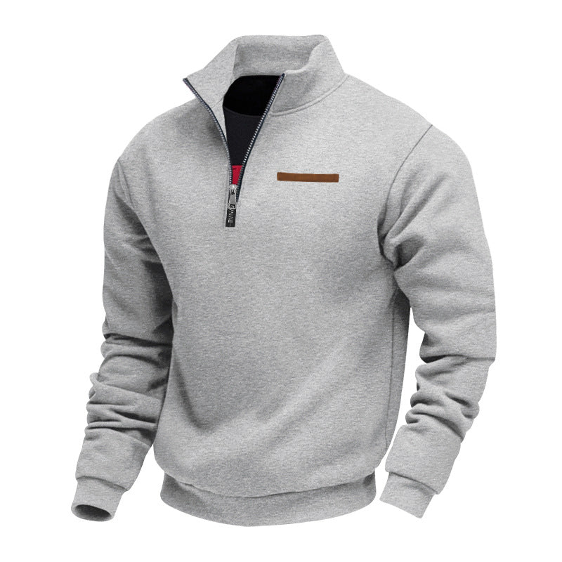 Herren modischer Kapuzenpullover mit halbem Reißverschluss und hochwertigen Details Echoarchiv