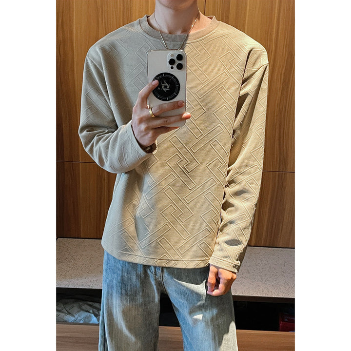 Herren Trend Sweatshirt mit auffälligem Texturmuster Echo Archive