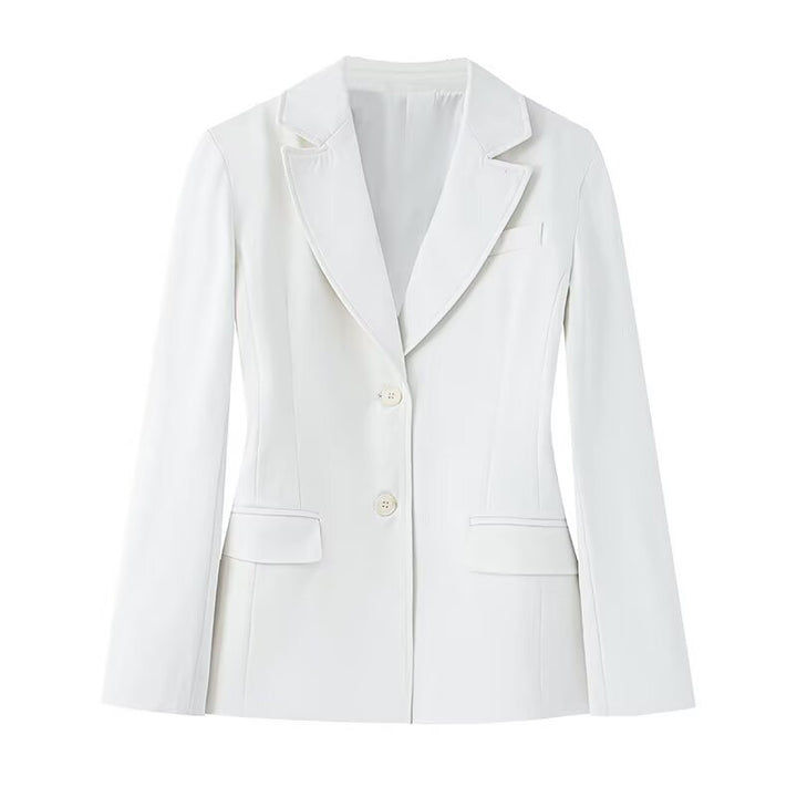 Damen 50+ taillierter Zweiknopf‑Blazer mit Reverskragen, Pattentaschen und Gehschlitz Echo Archiv