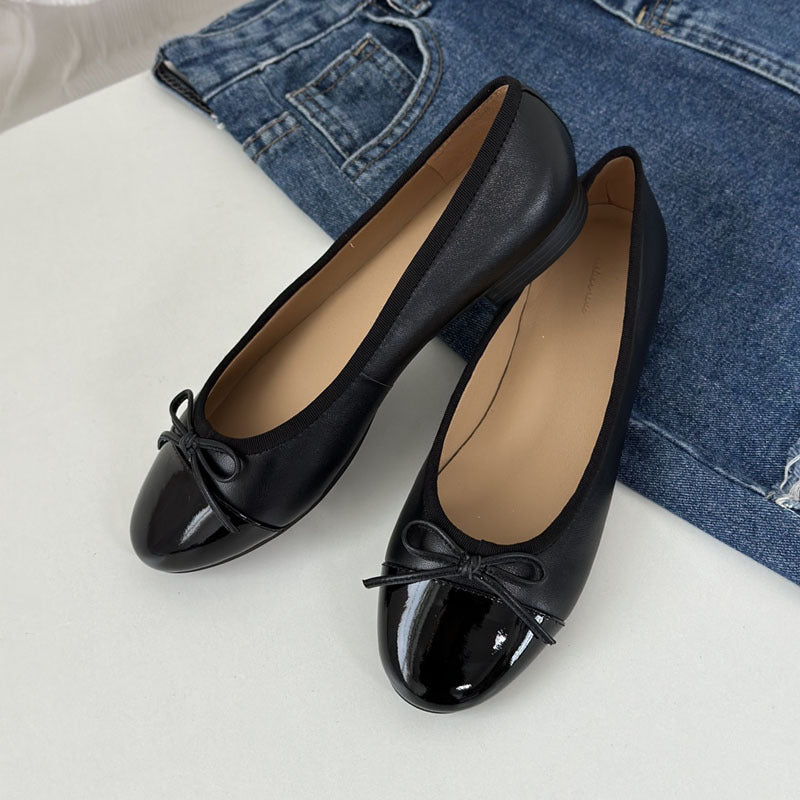 Damen Ballerinas mit zeitlosem Design und eleganter Schleifenapplikation Echoarchiv