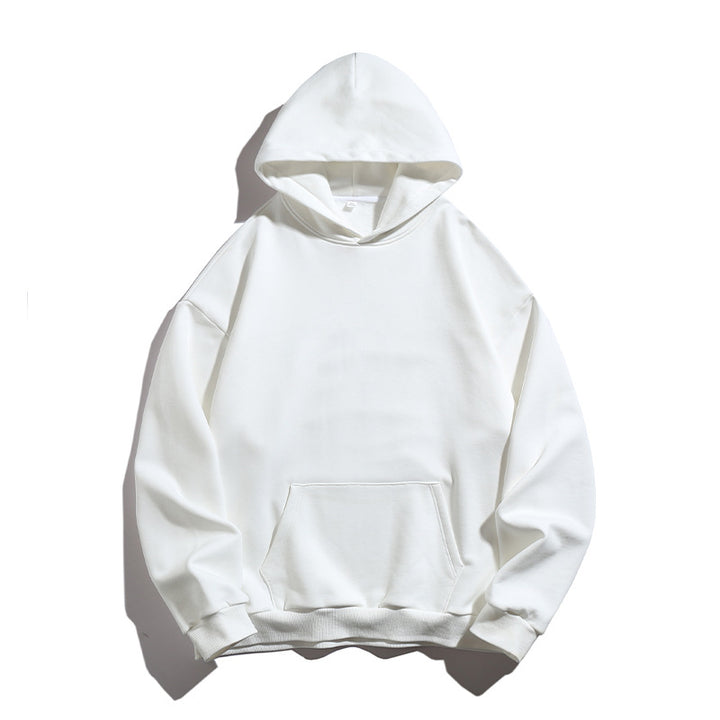 Unisex Kastenförmiger Kapuzenpullover mit minimalistischer Nahtführung, Kängurutasche und verlängertem Rückenteil Echo Archiv