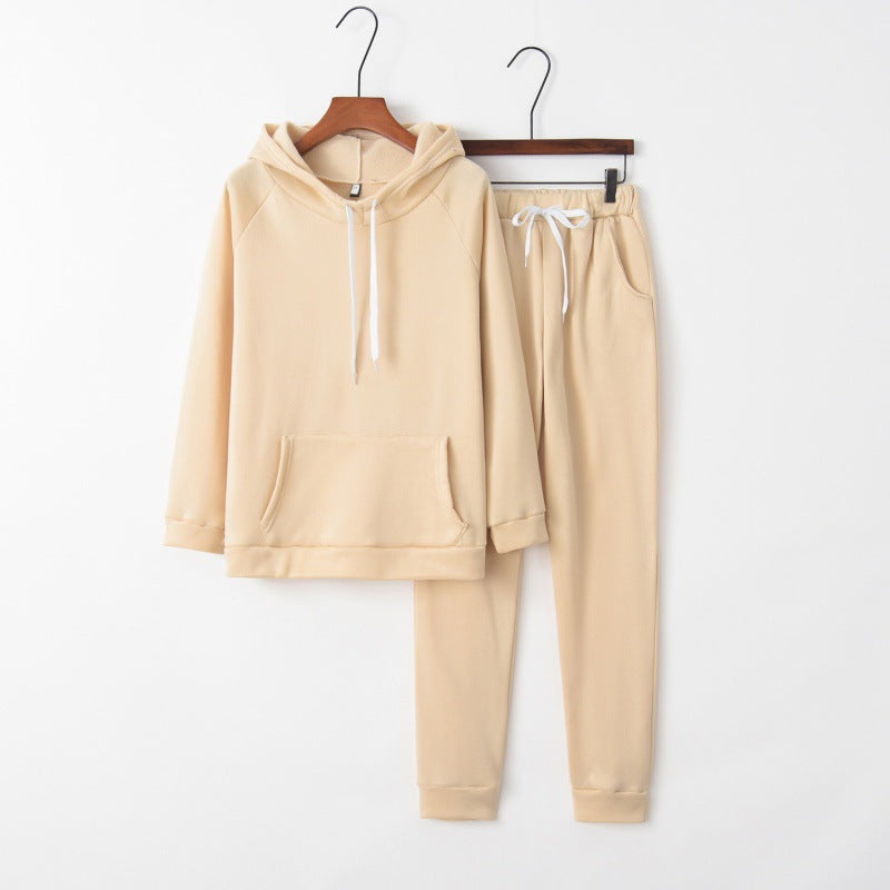 Damen Hausanzug-Set aus weichem Fleece mit Kapuzenpullover und Jogginghose – Auréline