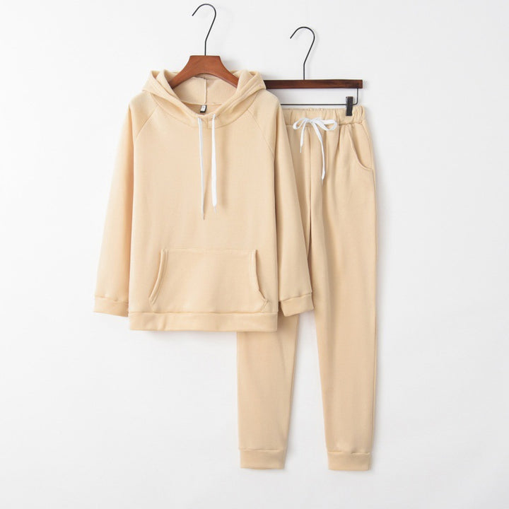 Damen Hausanzug-Set aus weichem Fleece mit Kapuzenpullover und Jogginghose – Auréline