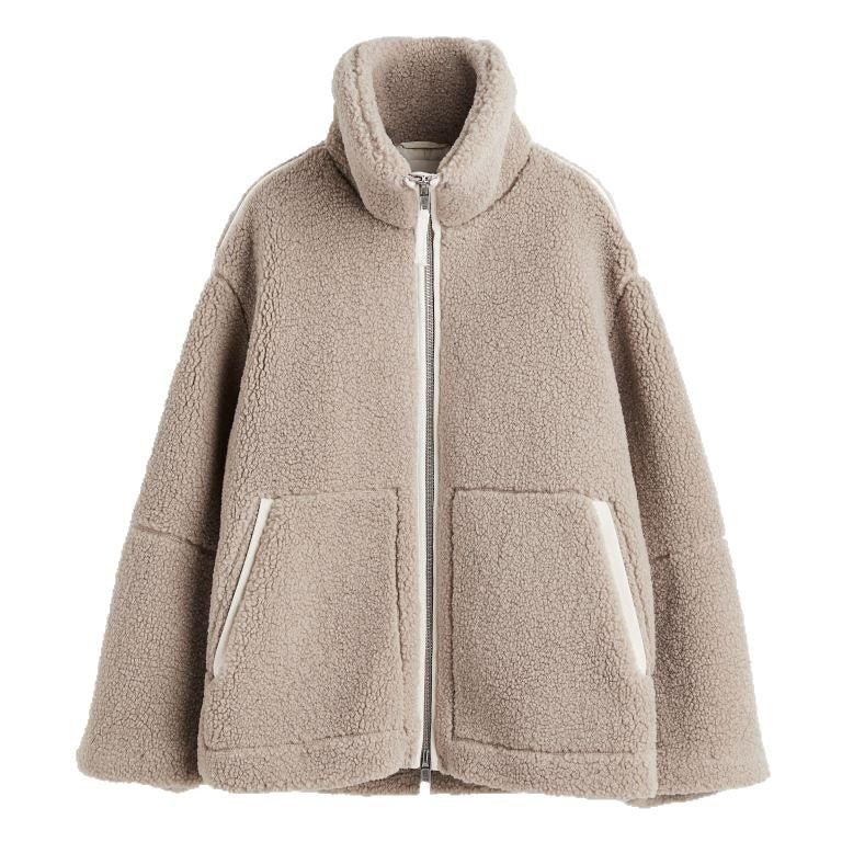 Damen Fleecejacke mit hohem Kragen und Taschen Echoarchiv