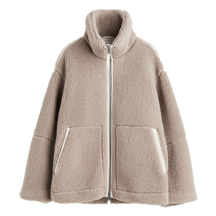 Damen Fleecejacke mit hohem Kragen und Taschen Echoarchiv