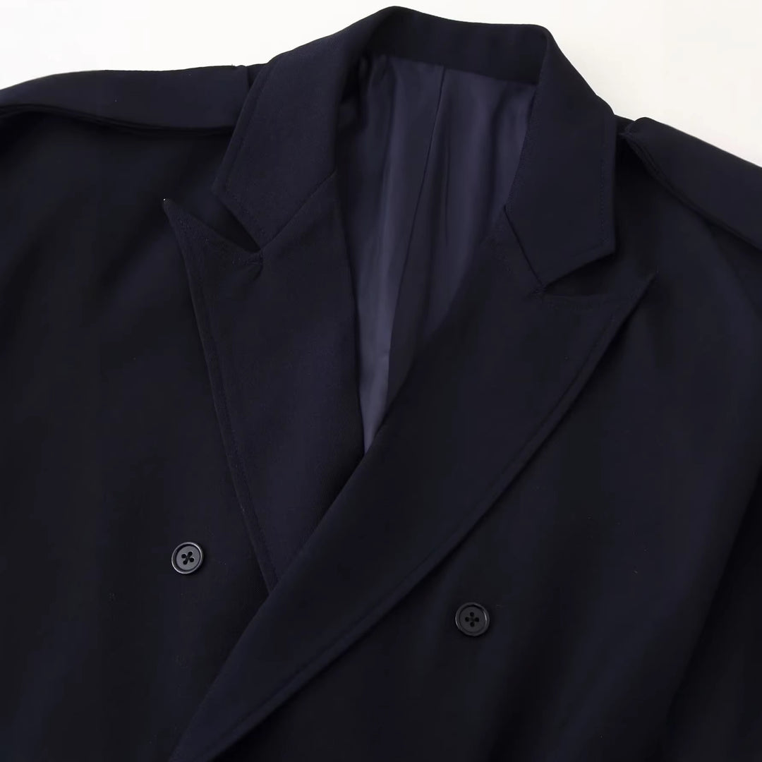 Damen Doppelreihiger Oversize-Blazer-Mantel mit Epauletten und großen Klappentaschen Echo Archiv
