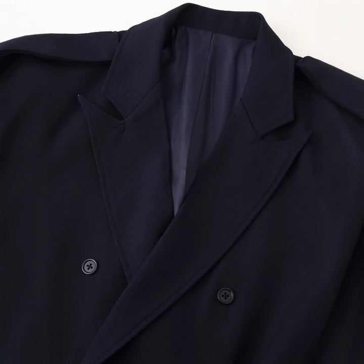 Damen Doppelreihiger Oversize-Blazer-Mantel mit Epauletten und großen Klappentaschen Echo Archiv