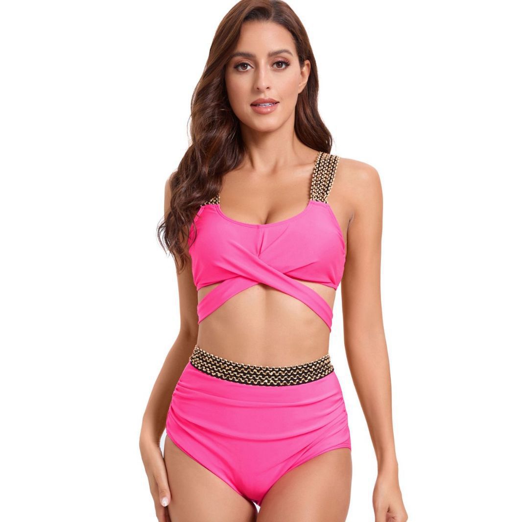 Damen Sportliches Bikini-Set mit raffiniertem Wickeldesign und verstellbaren Trägern Echo Archiv