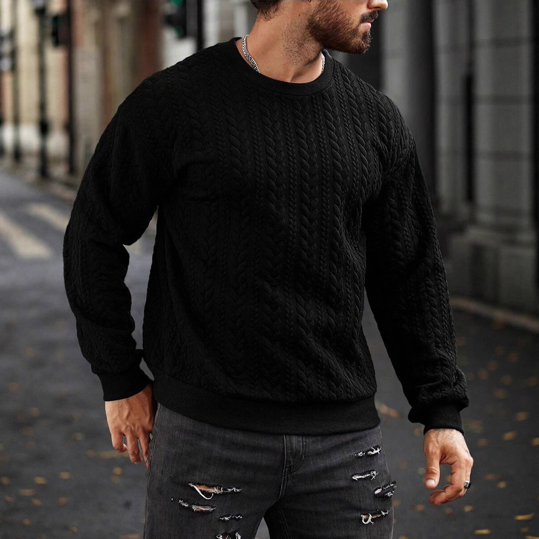 Herren Strickpullover mit strukturiertem Muster Echoarchiv