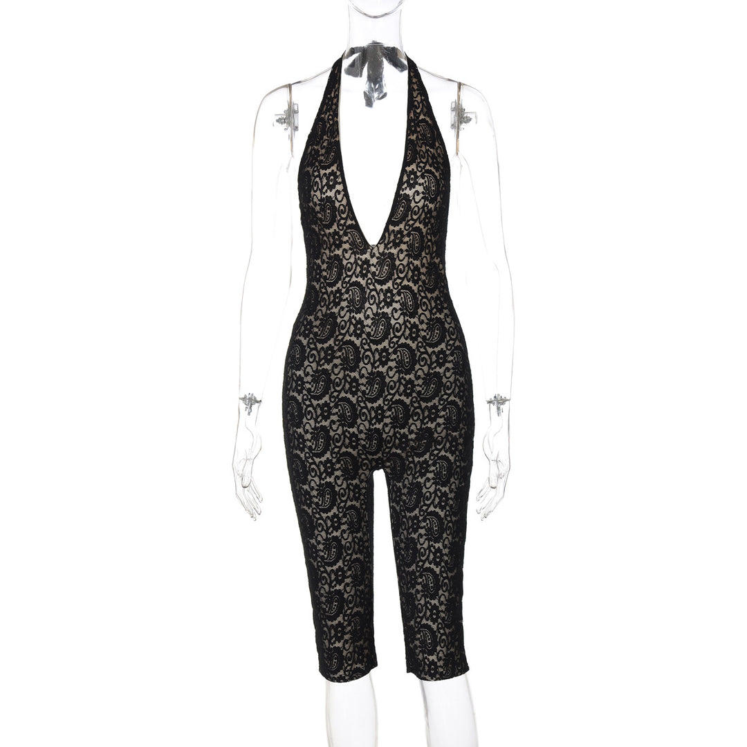 Damen Eleganter Jumpsuit aus feiner Spitze Echo Archiv