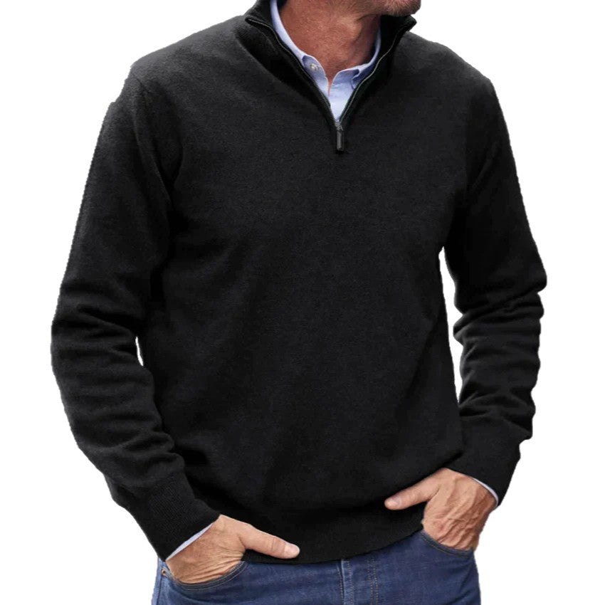 Herren Hochwertiger Strickpullover mit Stehkragen – Norvane