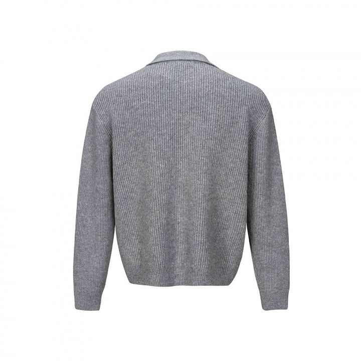 Herren Grobstrick-Cardigan mit Hemdkragen und durchgehender Knopfleiste Echo Archiv