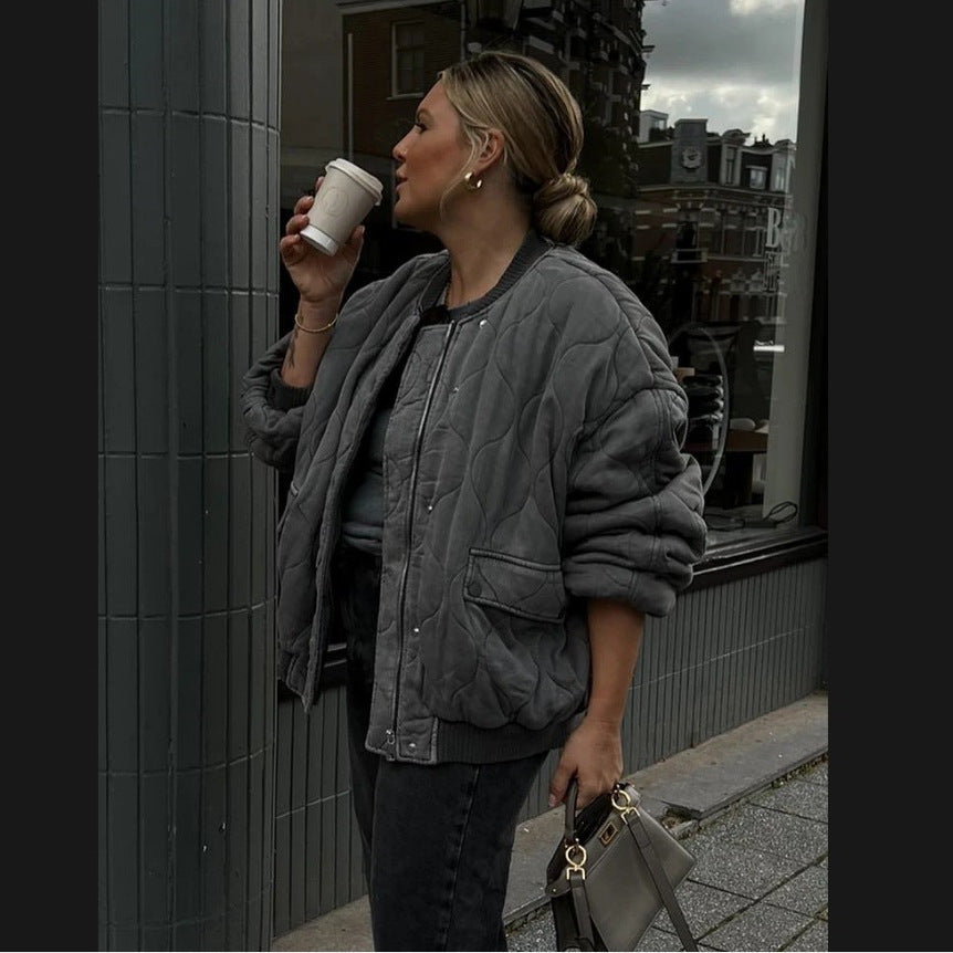 Damen Oversized gesteppte Bomberjacke Echoarchiv