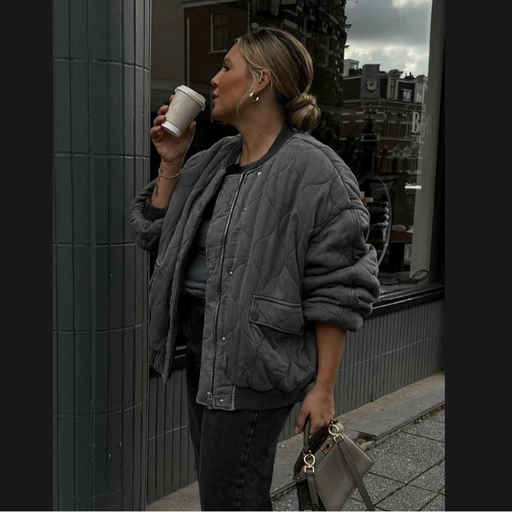 Damen Oversized gesteppte Bomberjacke Echoarchiv