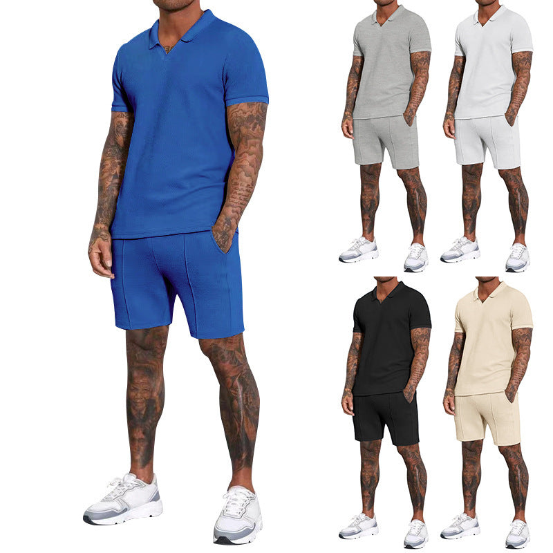Herren Sportliches Polohemd mit strukturierter Textur Echoarchiv