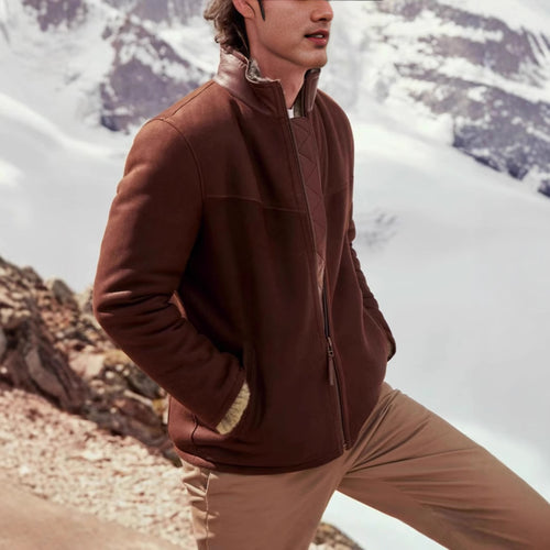 Herren hochwertige Lederjacke mit elegantem Steppdesign Echoarchiv
