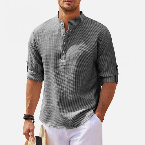 Herren lässiges Hemd mit Knopfleiste und strukturiertem Design Echoarchiv