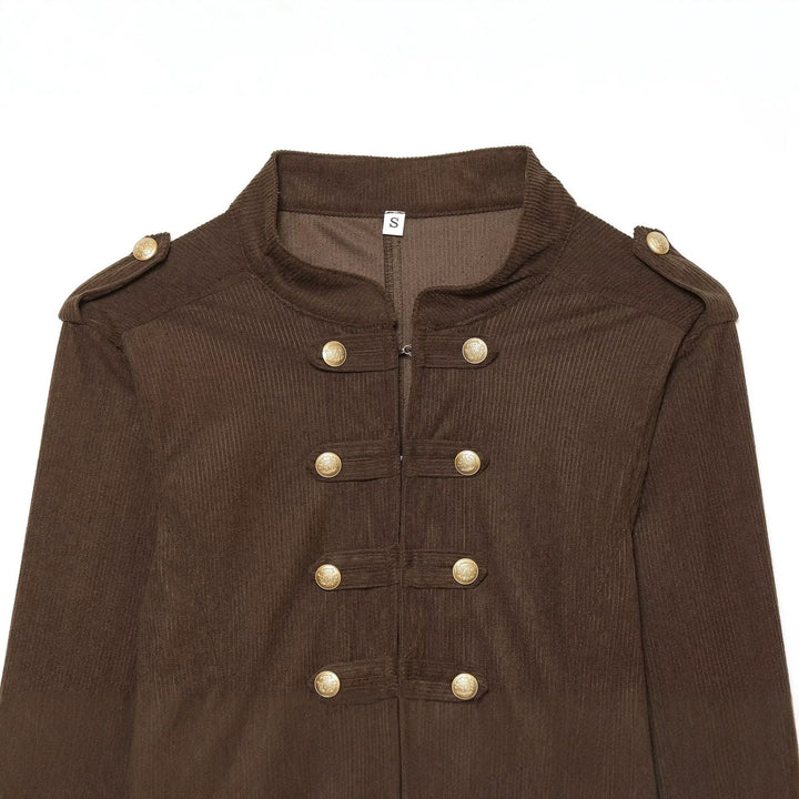 Damen Kurze Militärjacke im Boxy‑Schnitt mit Stehkragen und Zierknöpfen Echo Archiv