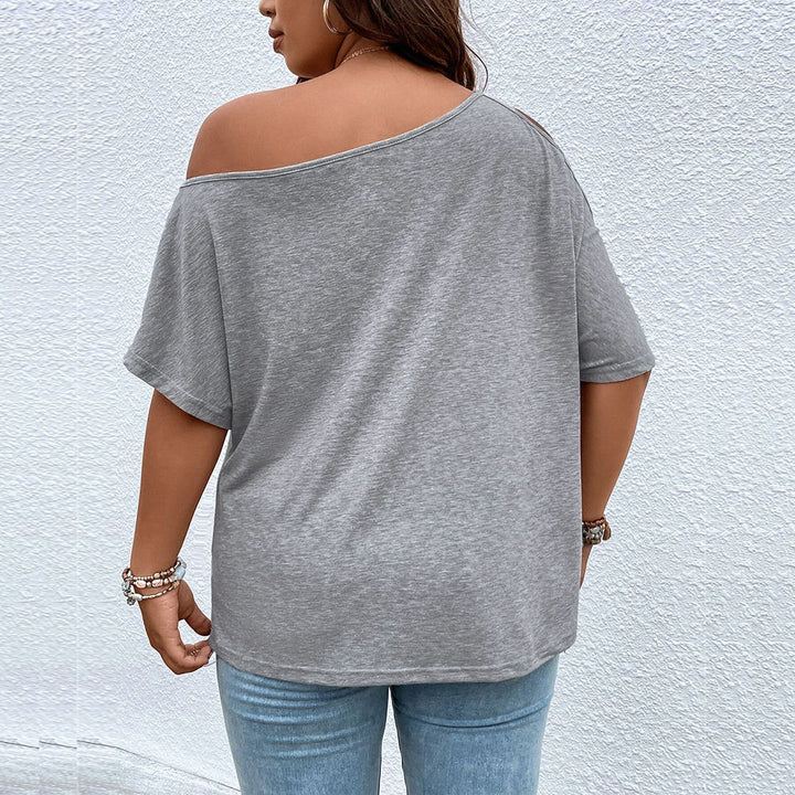 Damen lässiges Off-Shoulder T-Shirt mit modischen Trägerdetails Echo Archiv