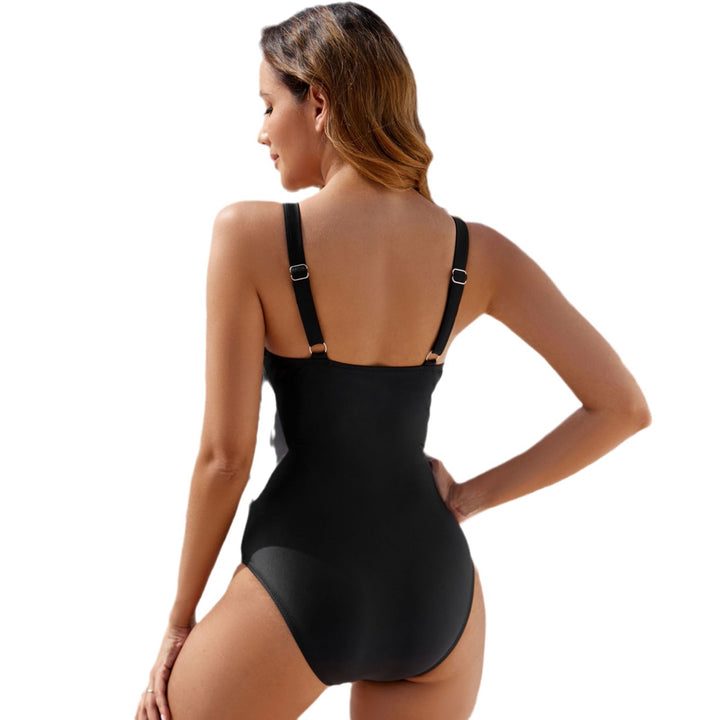 Damen Einteiler Badeanzug mit tiefem V-Ausschnitt und Waistbelt Echo Archiv