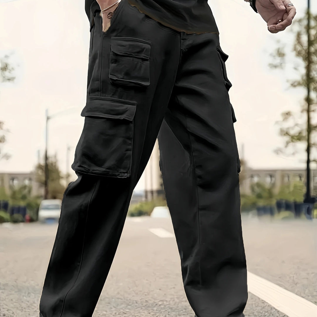 Herren Oversized Cargohose mit verstärkten Klappfächern und geradem Bein Echo Archiv